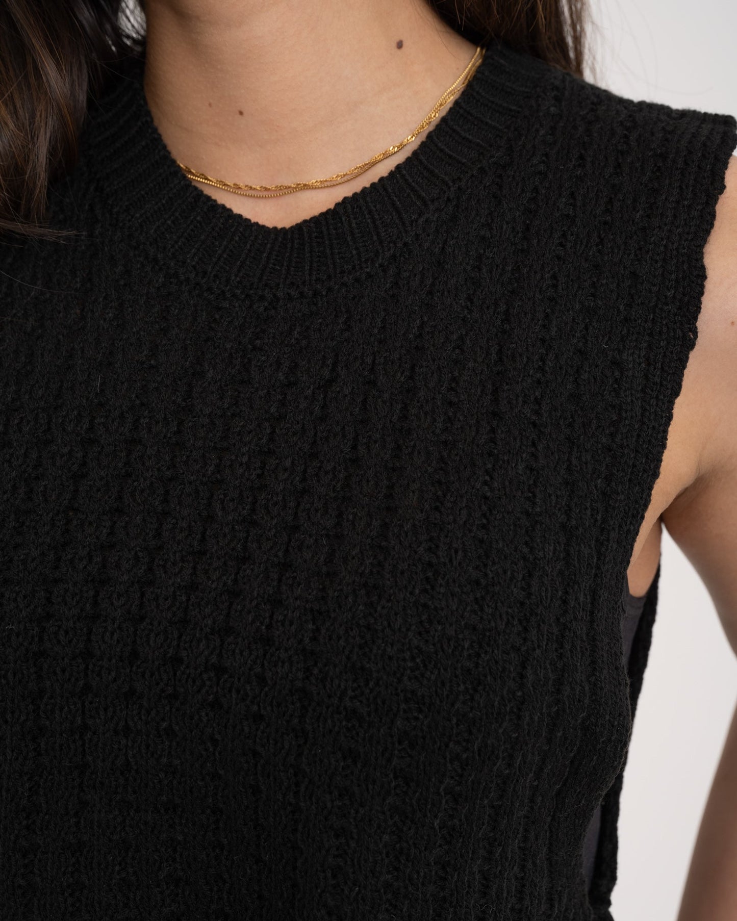 Gebreid gilet zwart