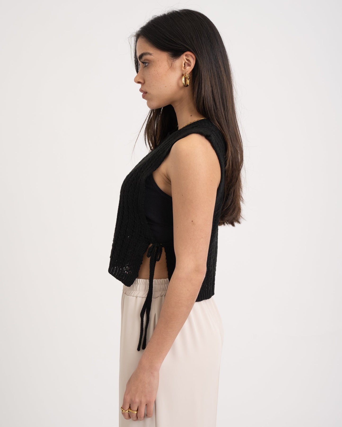 Gebreid gilet zwart