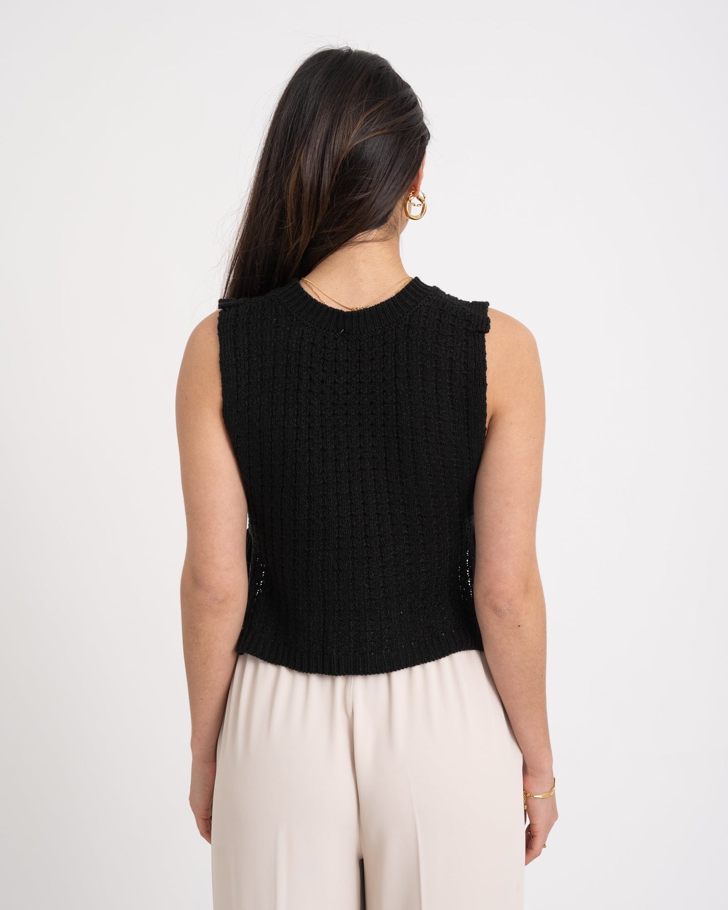 Gebreid gilet zwart