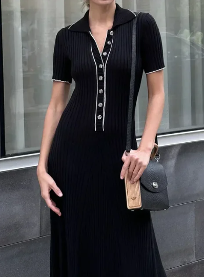 Tossy Wit Gebreide Mode Maxi Jurk